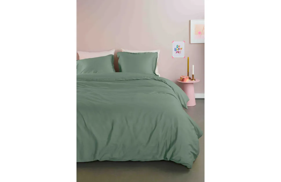 Ambiante Satin Dekbedovertrek Uni Green
